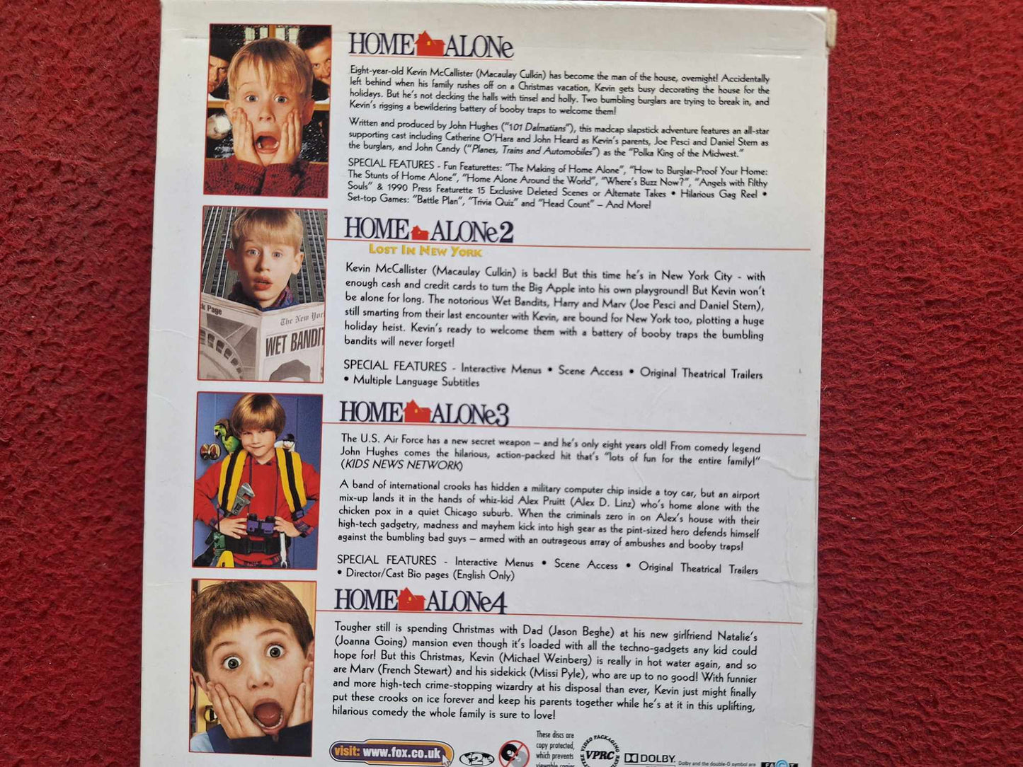 HOME ALONE 4 FILM COLLECTION BOX DVD