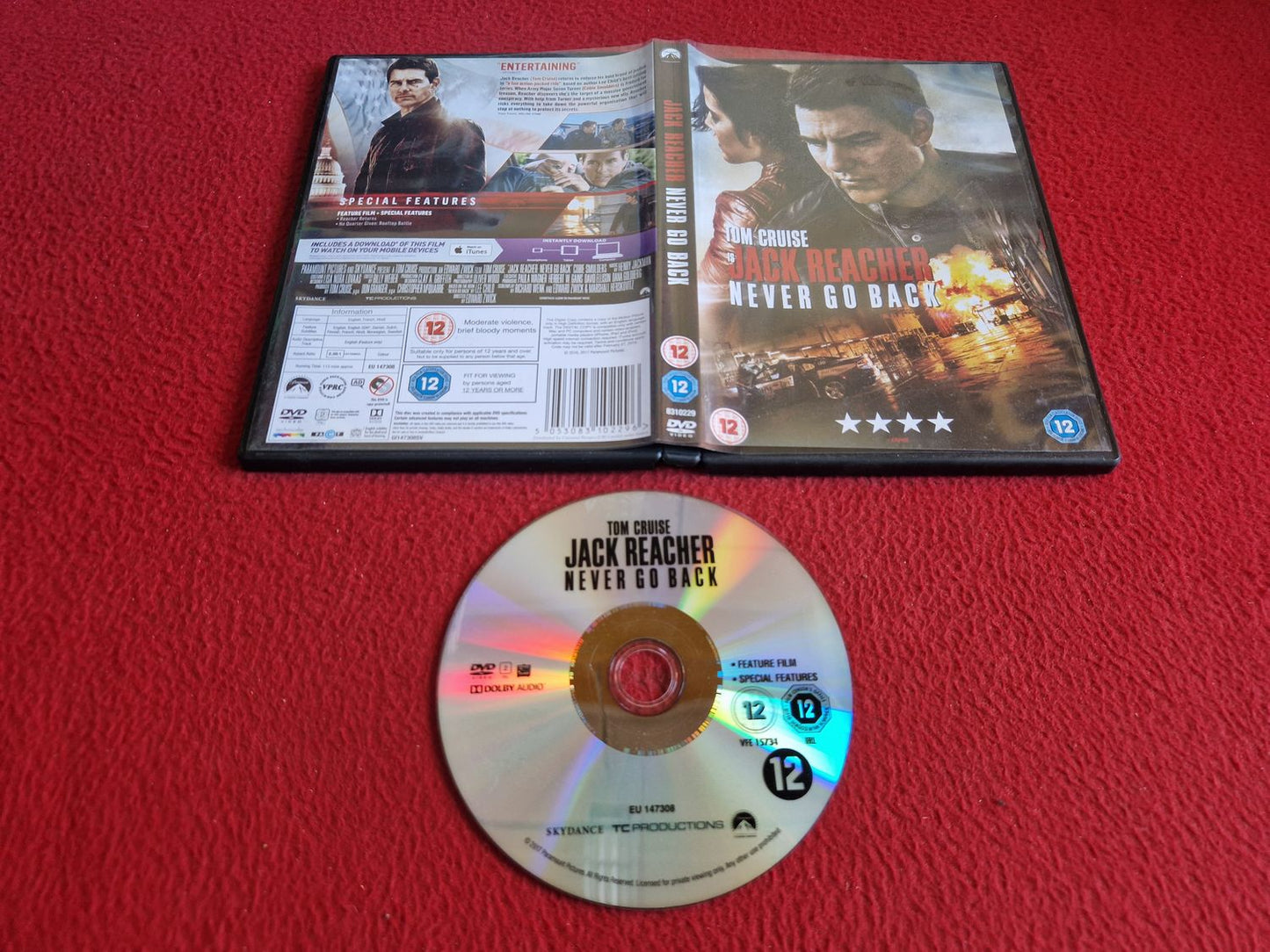 JACK REACHER NEVER GO BACK DVD