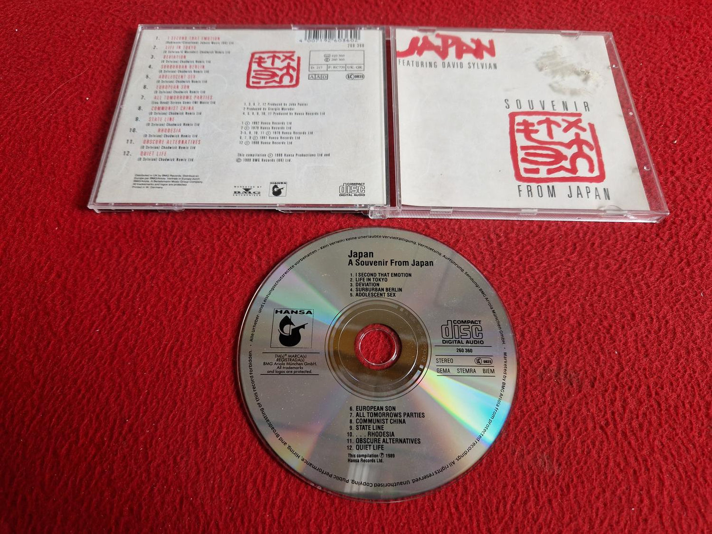 JAPAN FEAT DAVID SYLVIAN A SOUVENIR FROM JAPAN CD