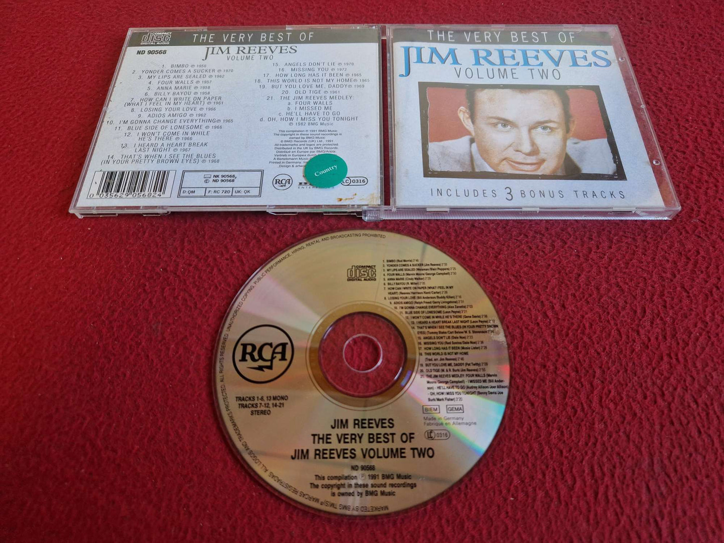 JIM REEVES THE VERY BEST OF - VOLUME TWO CD