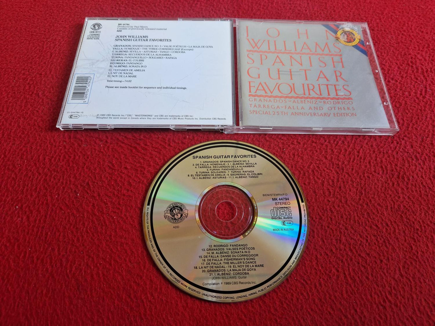 JOHN WILLIAMS SPANISH GUITAR FAVOURITES CD
