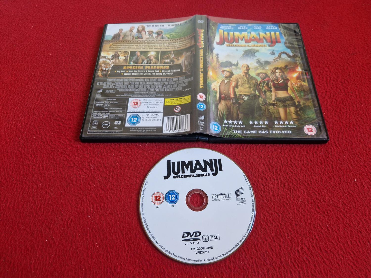 JUMANJI WELCOME TO THE JUNGLE DVD