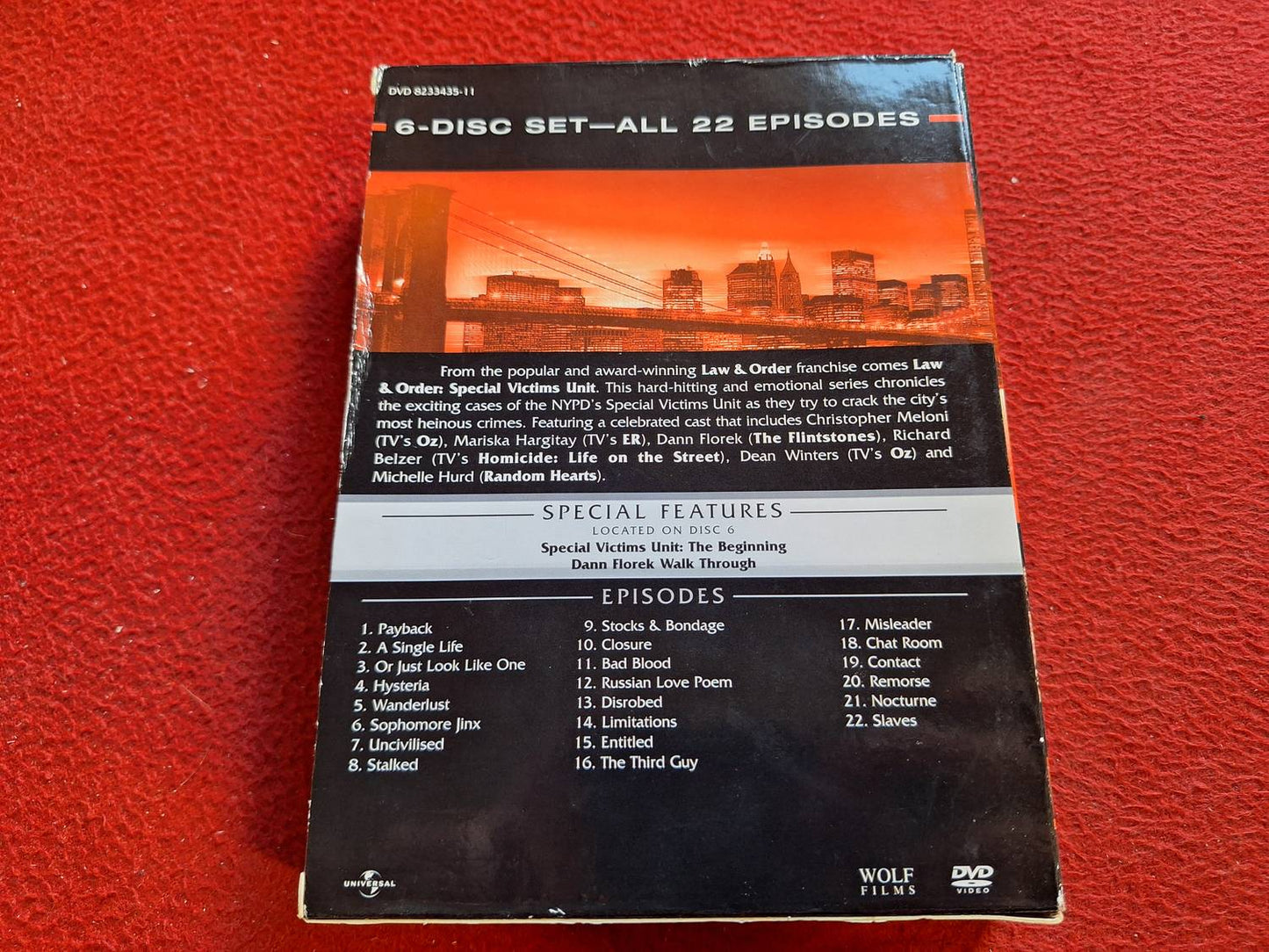 LAW & ORDER SPECIAL VICTIMS UNIT YEAR 1 BOX DVD