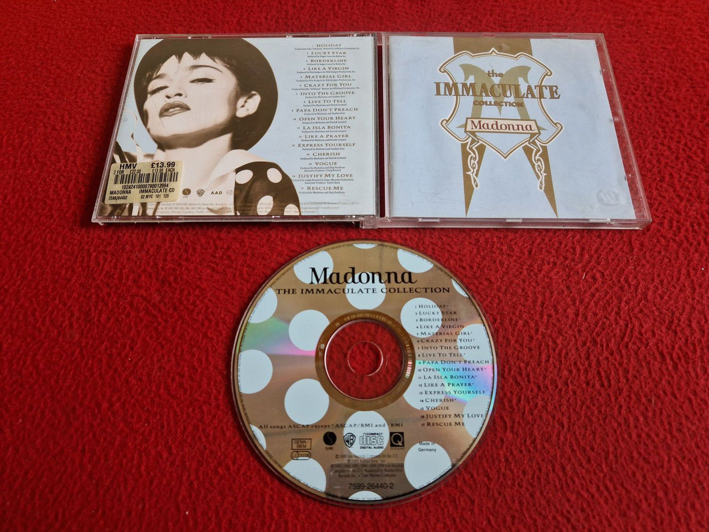 MADONNA THE IMMACULATE COLLECTION CD