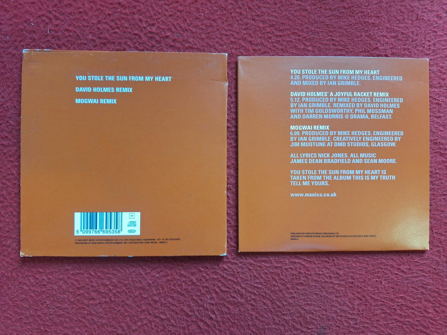 MANIC STREET PREACHERS YOU STOLE THE SUN FROM MY HEART CD