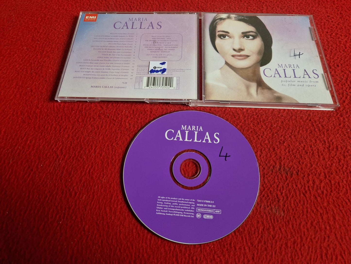 MARIA CALLAS POPULAR MUSIC FROM TV FILM AND OPERA CD