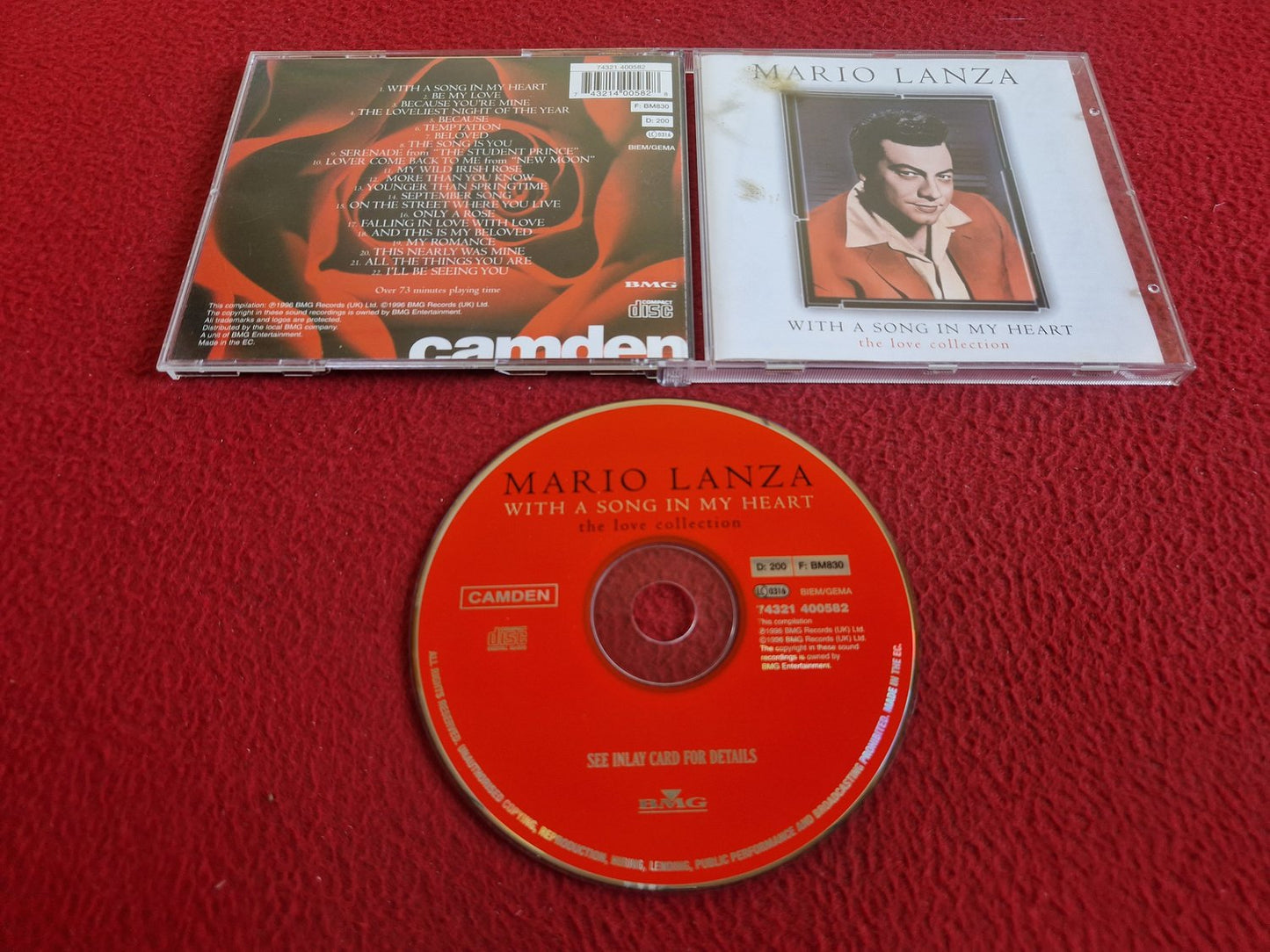MARIO LANZA WITH A SONG IN MY HEART THE LOVE COLLECTION CD