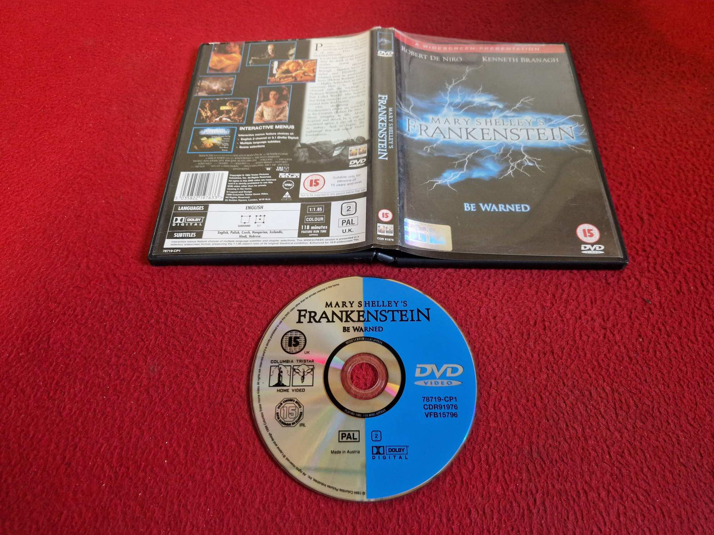 MARY SHELLEY'S FRANKENSTEIN DVD