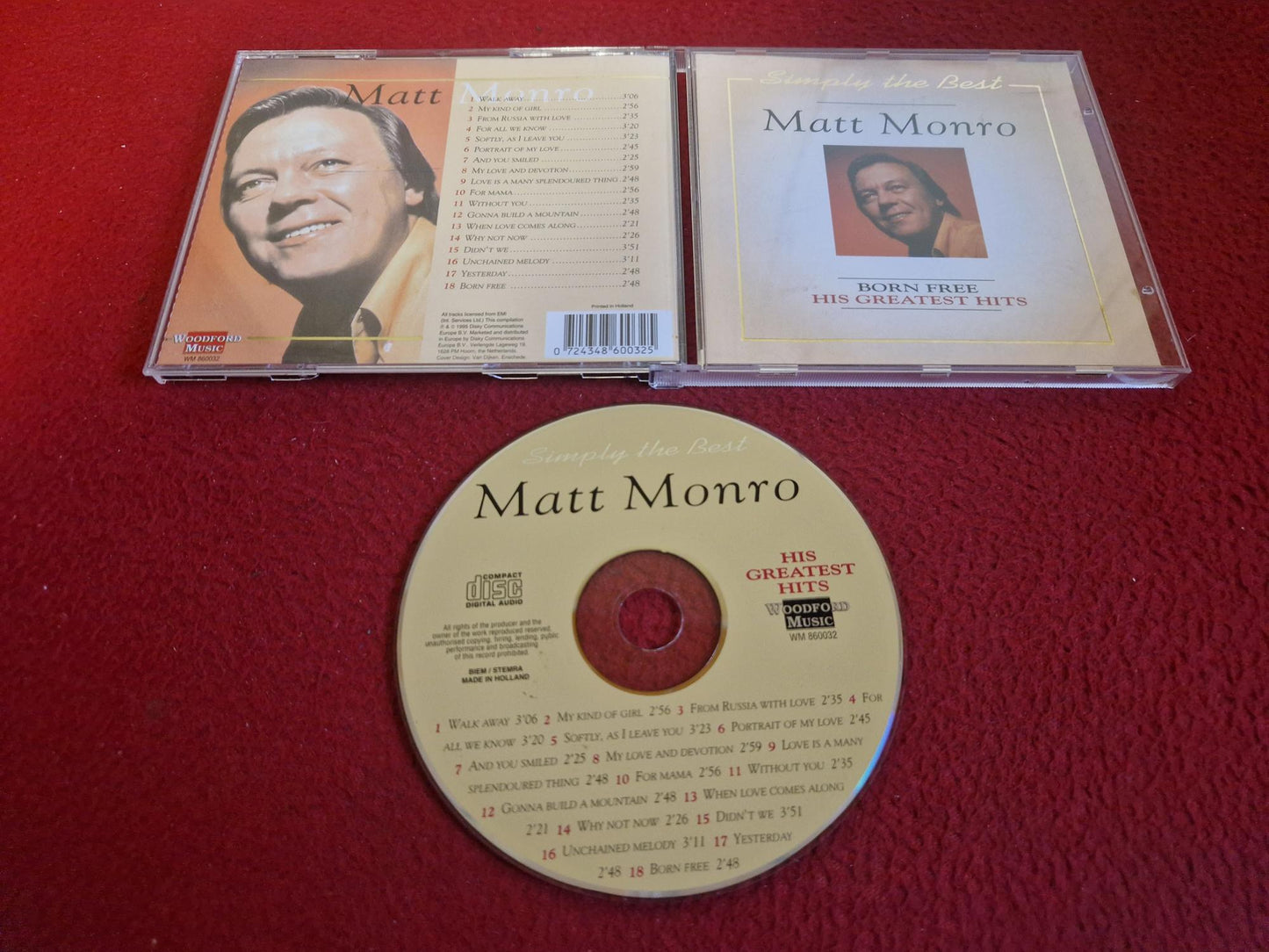 MATT MONRO BORN FREE HIS GREATEST HITS CD
