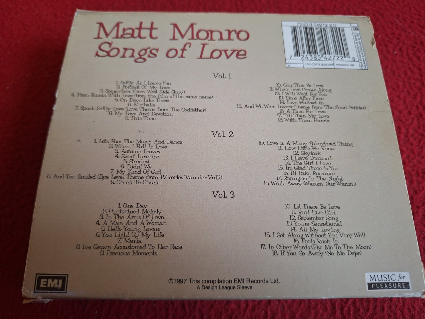 MATT MONRO SONGS OF LOVE CD BOX