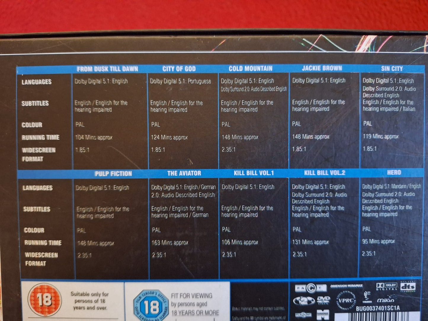 MIRAMAX HOME ENT. 10 FILMS - HERO / AVIATOR / FROM DUSK TILL DAWN mfl BOX DVD