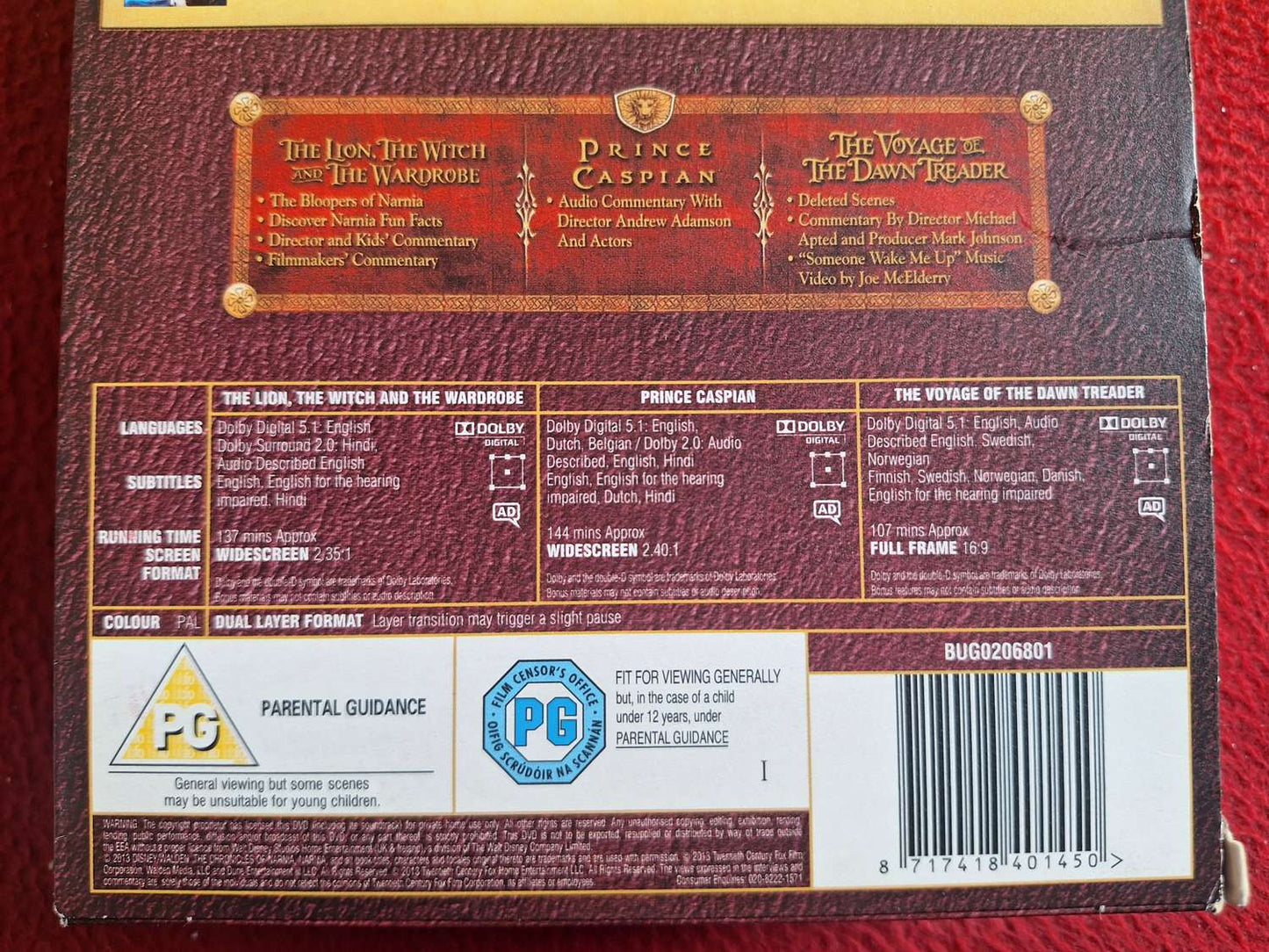 NARNIA TRILOGY BOX DVD