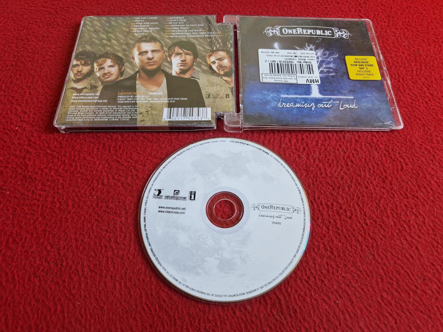 ONEREPUBLIC DREAMING OUT LOUD CD