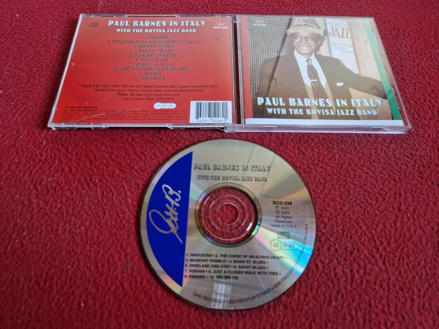PAUL BARNES IN ITALY WITH THE BOVISA JAZZ BAND CD
