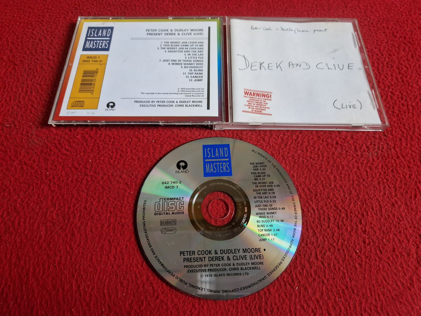 PETER COOK & DUDLEY MOORE PRESENT DEREK AND CLIVE (LIVE) CD