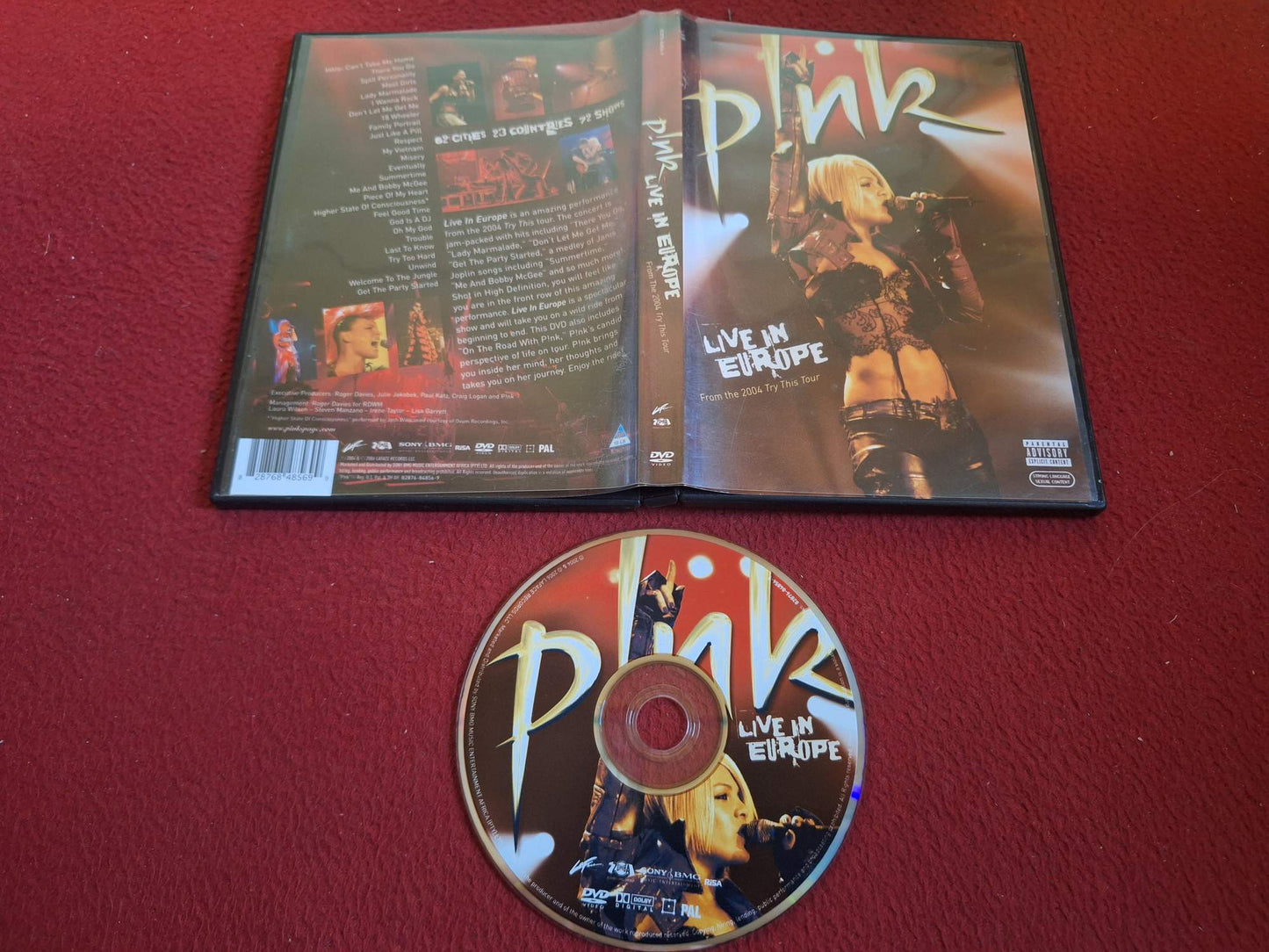 PINK LIVE IN EUROPE 2004 DVD