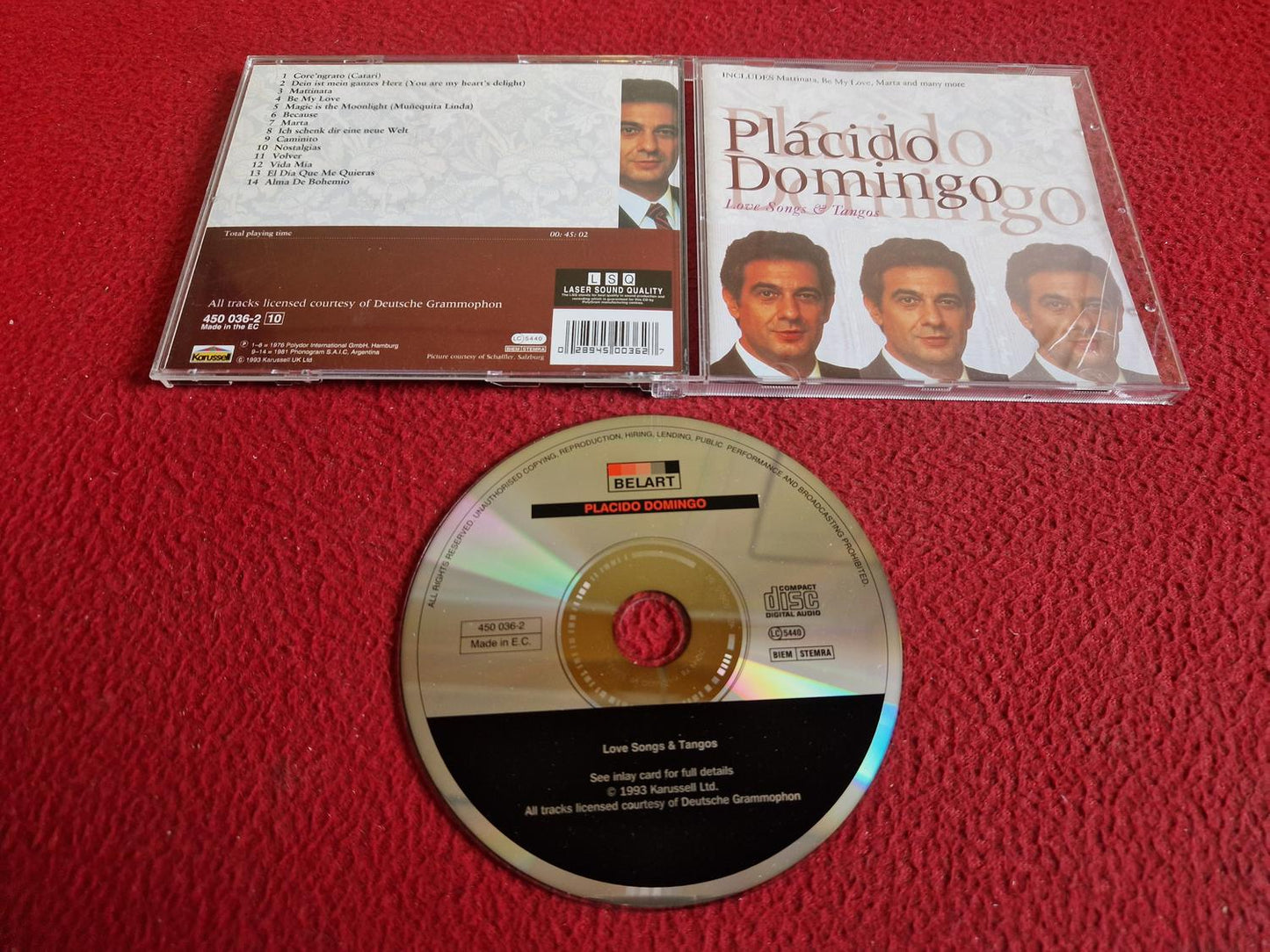 PLACIDO DOMINGO LOVE SONGS & TANGO CD