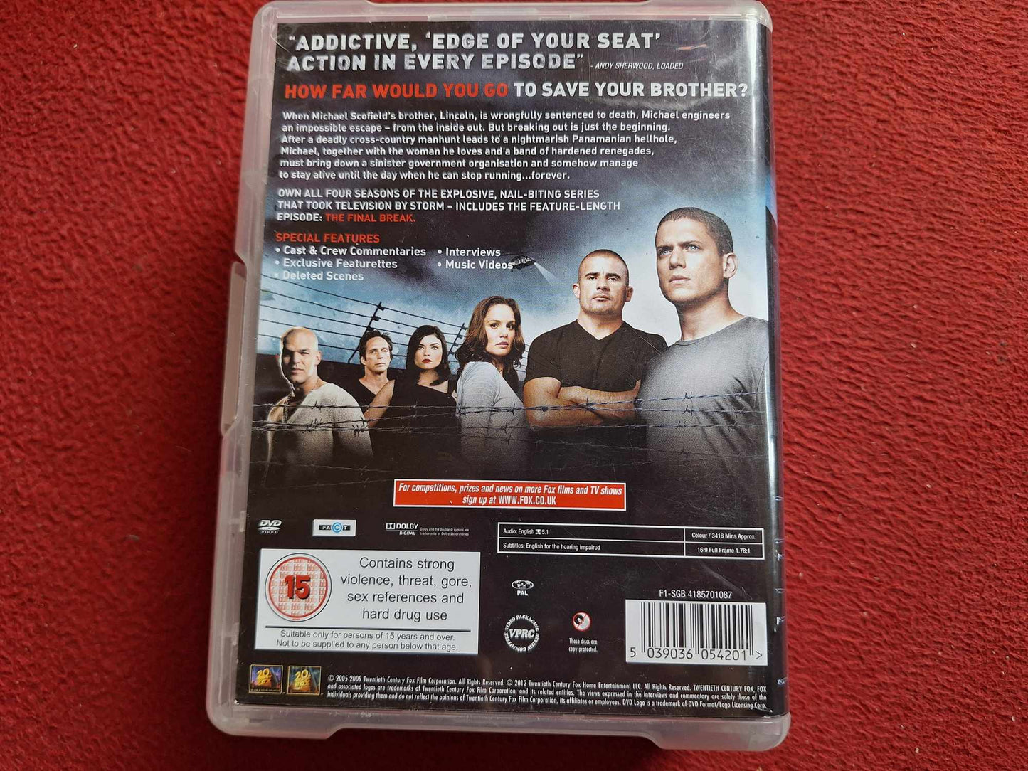 PRISON BREAK SEASONS 1 - 4 + THE FINAL BREAK BOX DVD