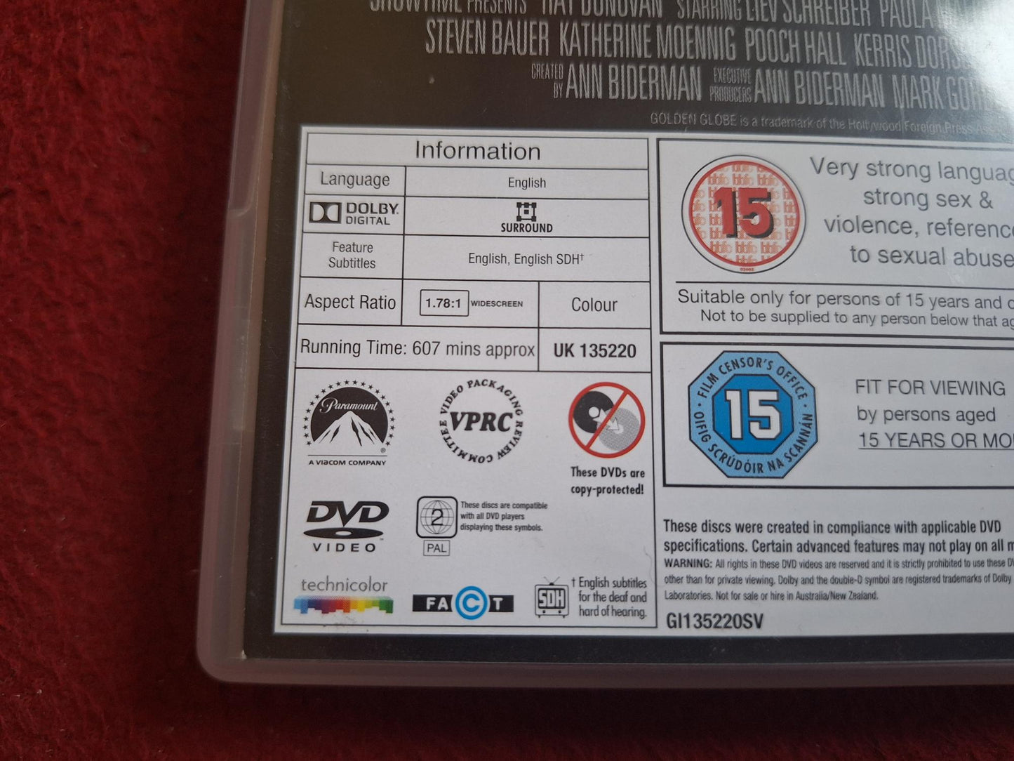 RAY DONOVAN SEASON 1 BOX DVD
