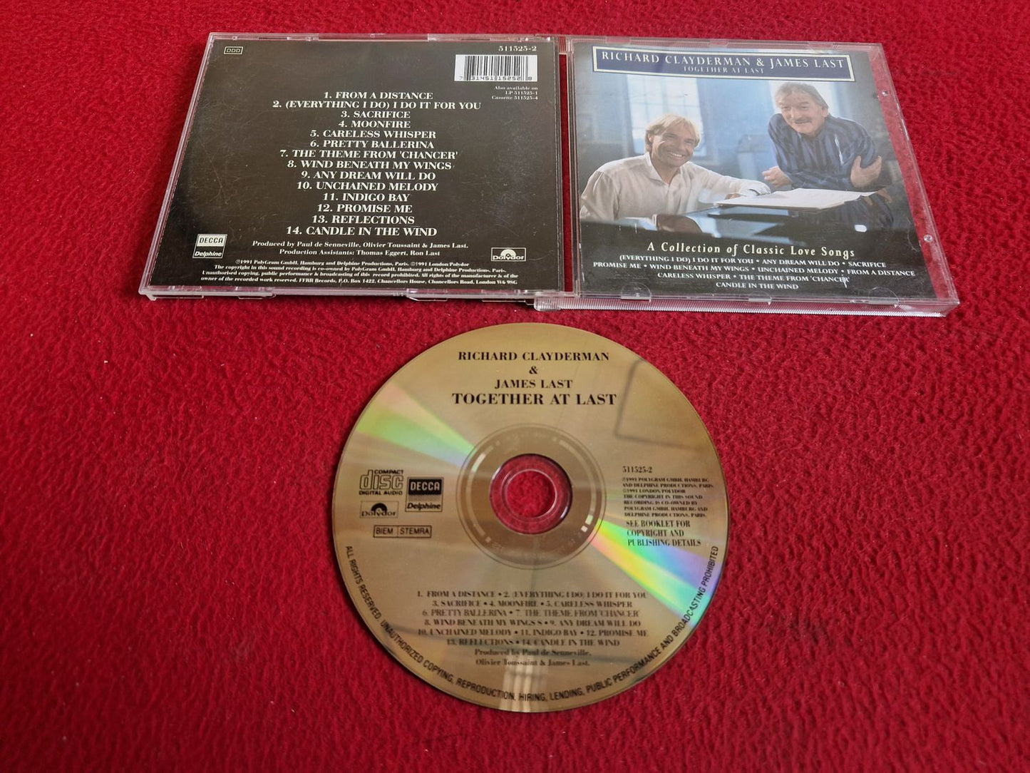 RICHARD CLAYDERMAN & JAMES LAST TOGETHER AT LAST CD