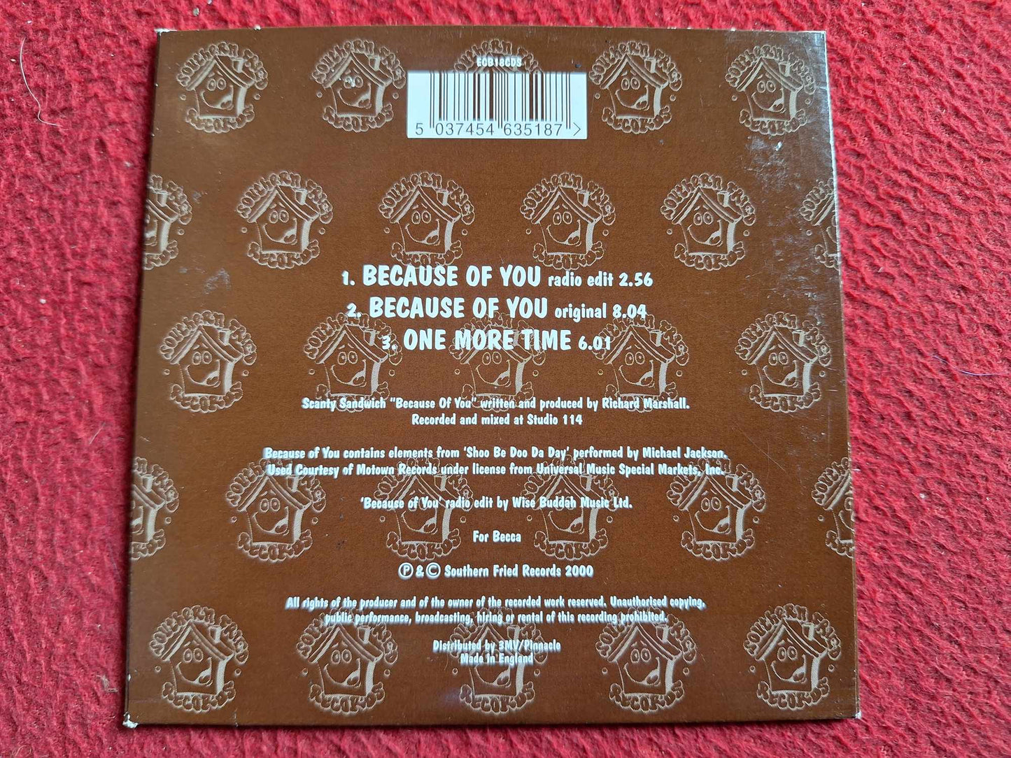 SCANTY SANDWICH BECAUSE OF YOU CD