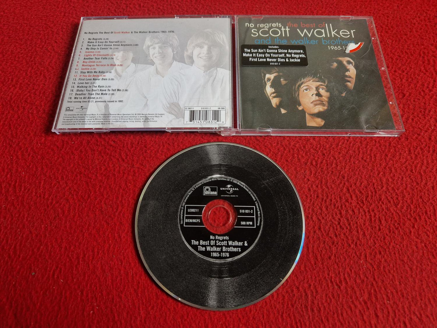 SCOTT WALKER AND THE WALKER BROTHERS NO REGRETS THE BEST OF 1965 - 1976 CD