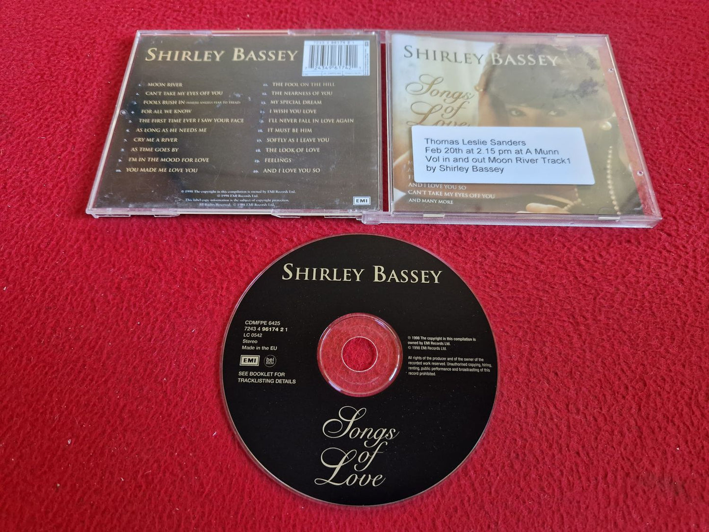 SHIRLEY BASSEY SONGS OF LOVE CD