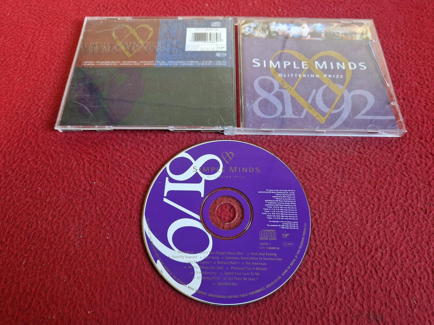 SIMPLE MINDS GLITTERING PRIZE 81/92 CD