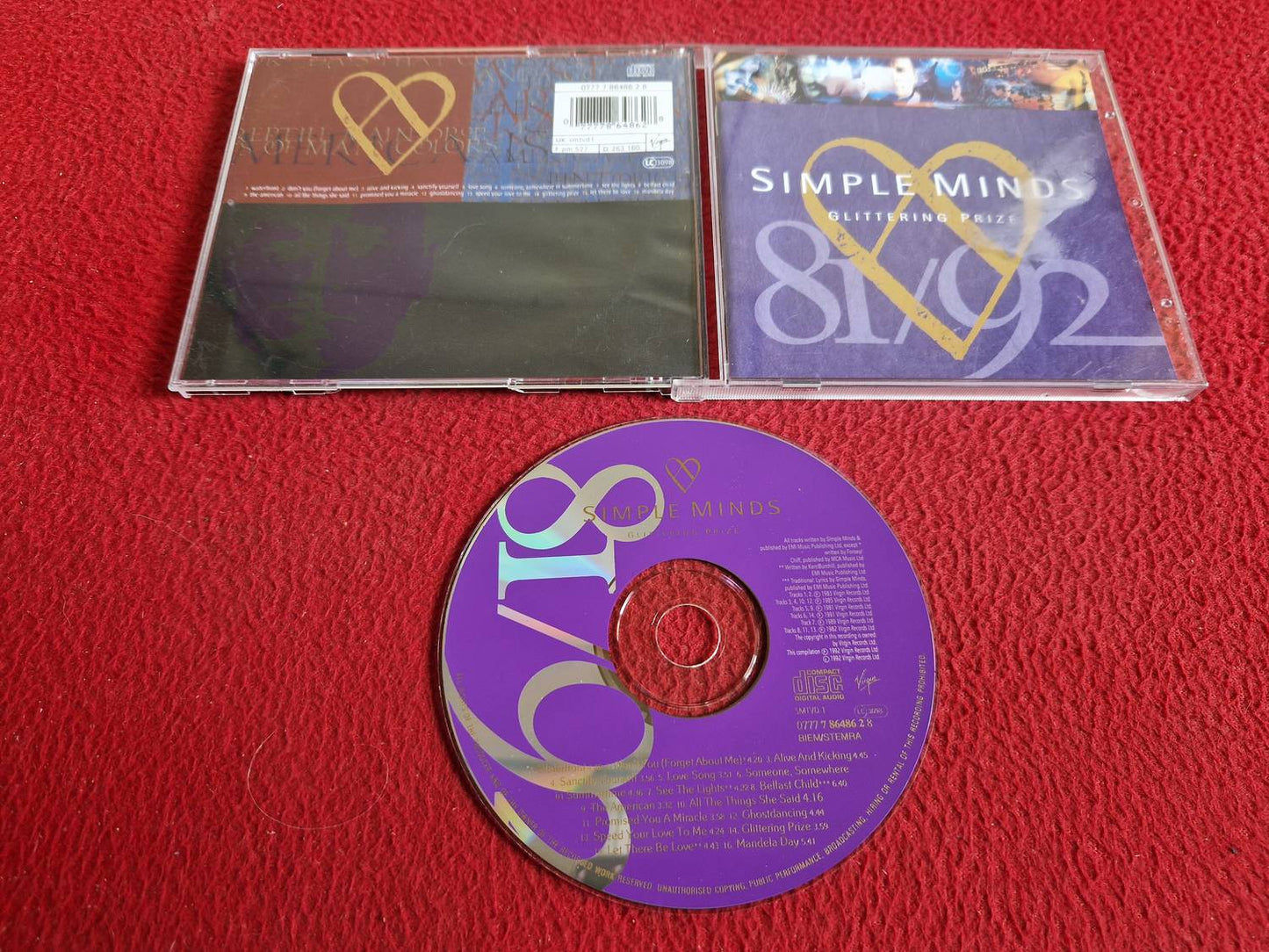 SIMPLE MINDS GLITTERING PRIZE 81/92 CD