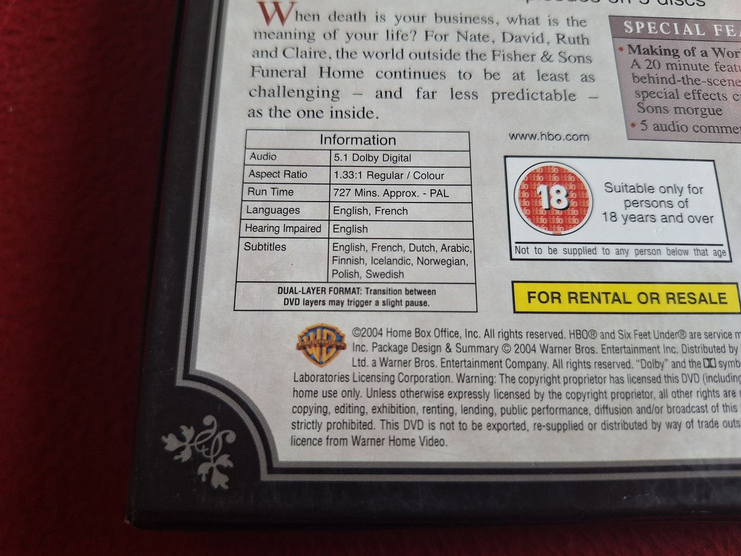 SIX FEET UNDER SERIES 2 BOX DVD