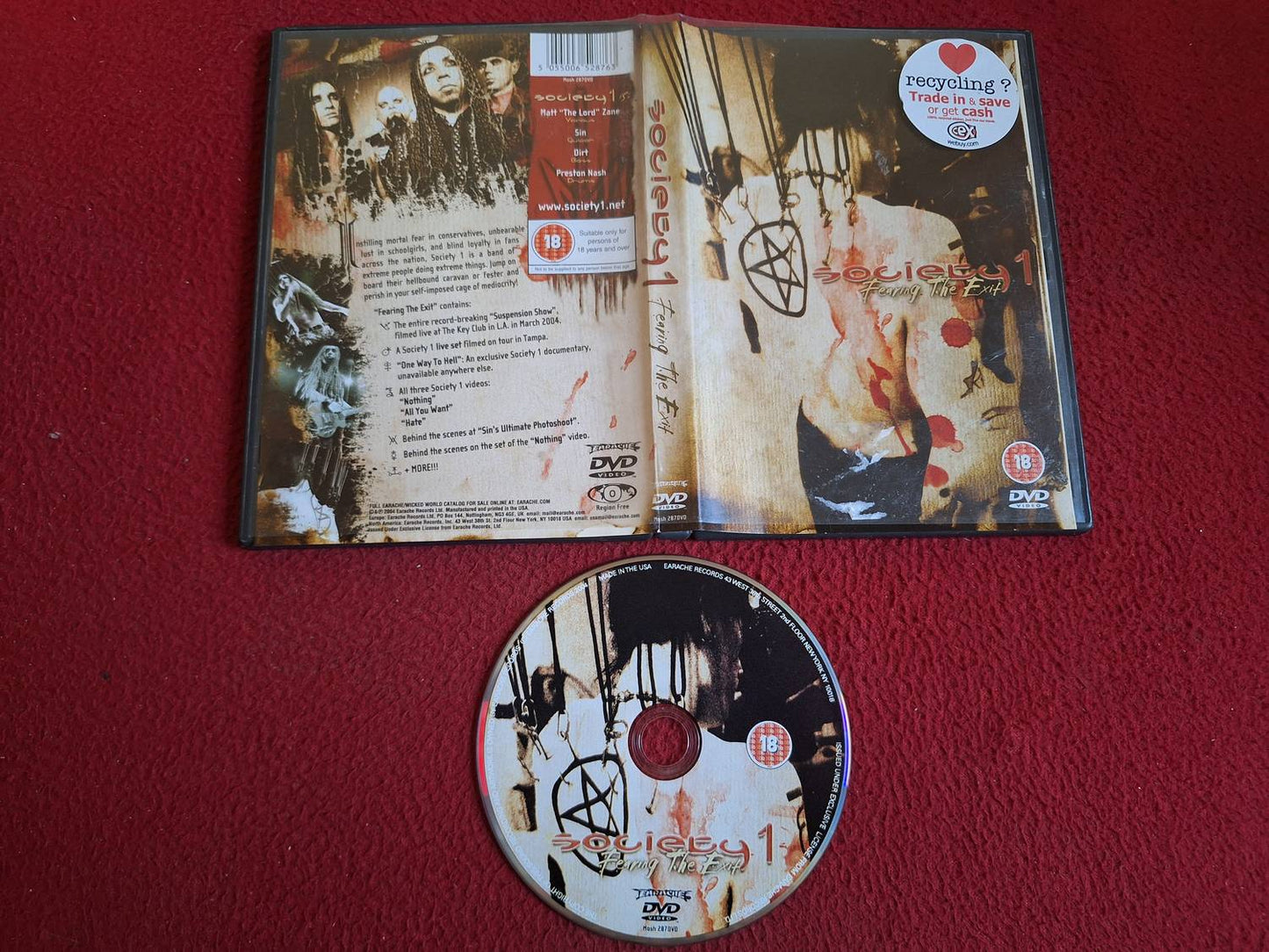 SOCIETY 1 FEARING THE EXIT DVD