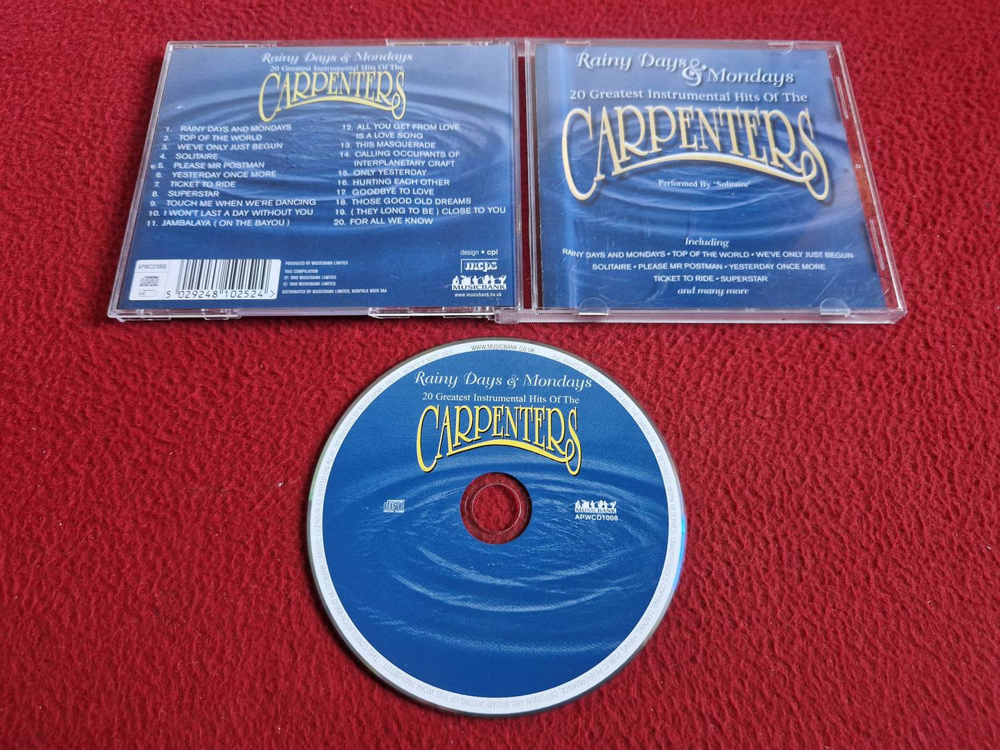 SOLITAIRE RAINY DAYS & MONDAYS INSTRUMENTAL HITS OF THE CARPENTERS CD