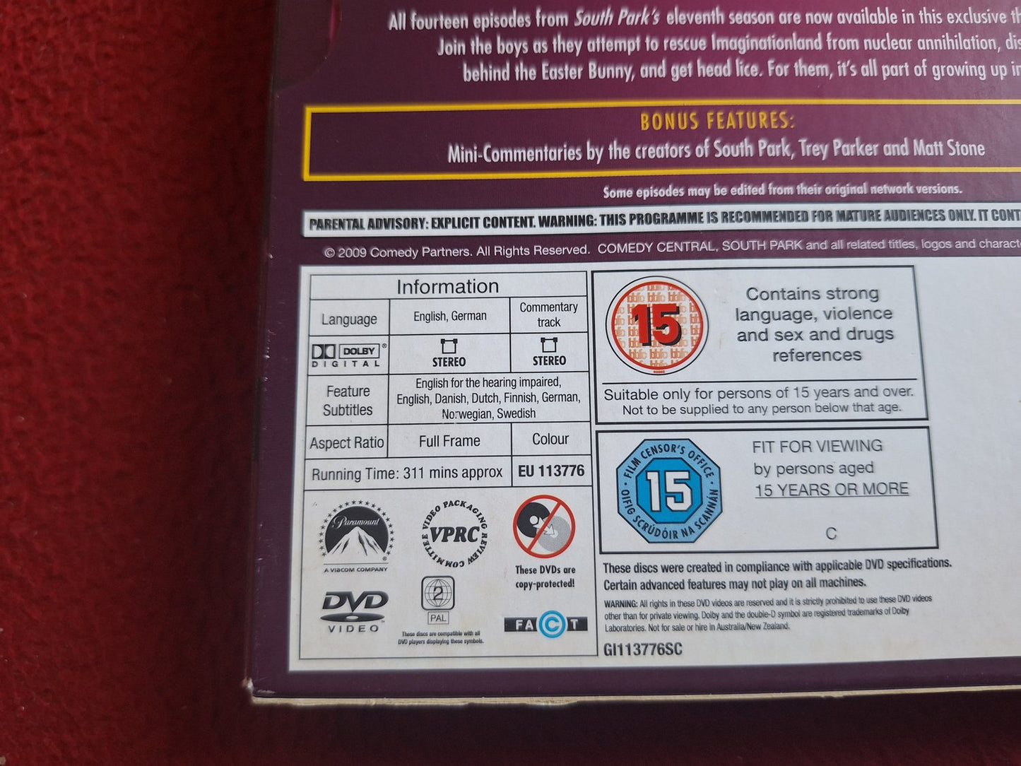 SOUTH PARK SEASON 11 BOX DVD