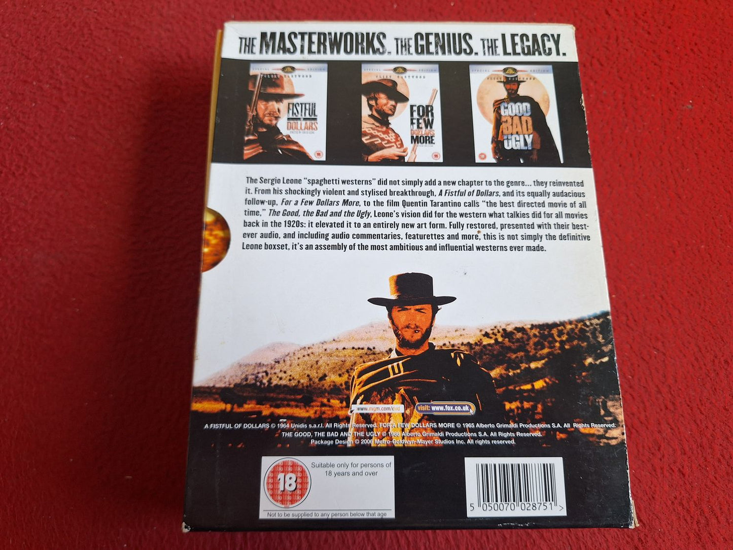 SPAGHETTI WESTERNS FISTFUL OF DOLLARS/FOR A FEW DOLLARS MORE/THE GOOD... BOX DVD