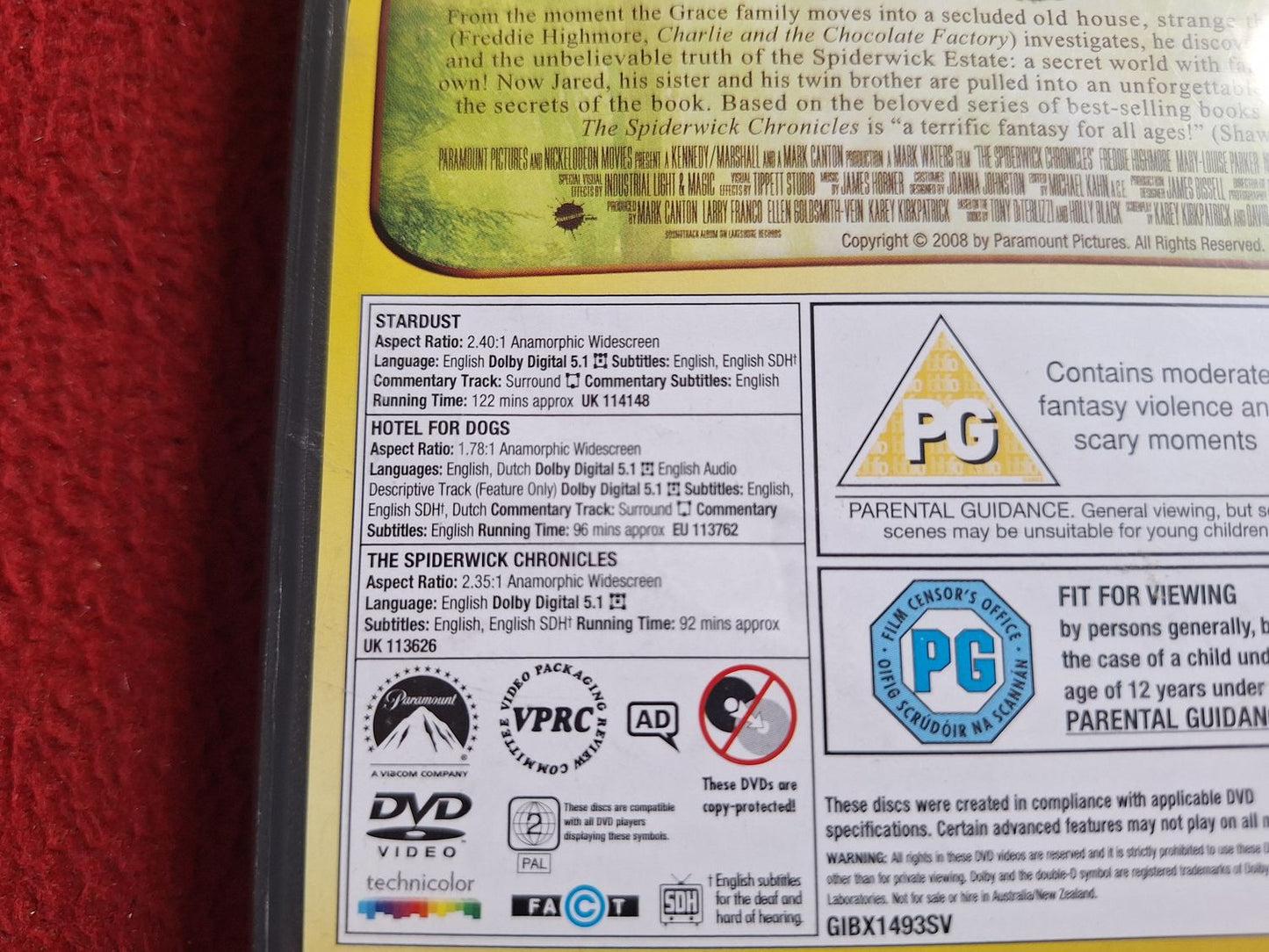 STARDUST / HOTEL FOR DOGS / THE SPIDERWICK CHONICLES BOX DVD