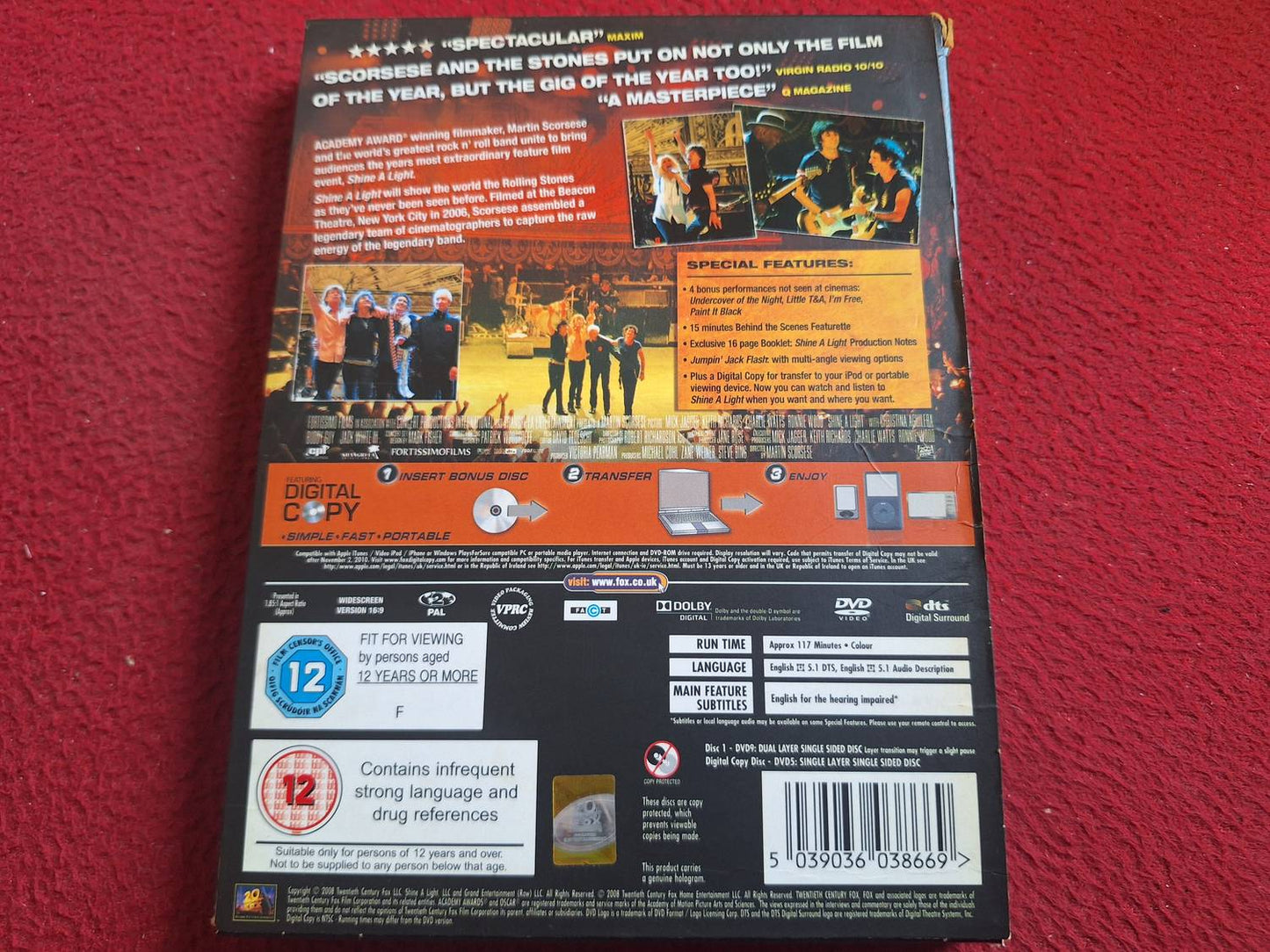 STONES SCORSESE SHINE A LIGHT DVD