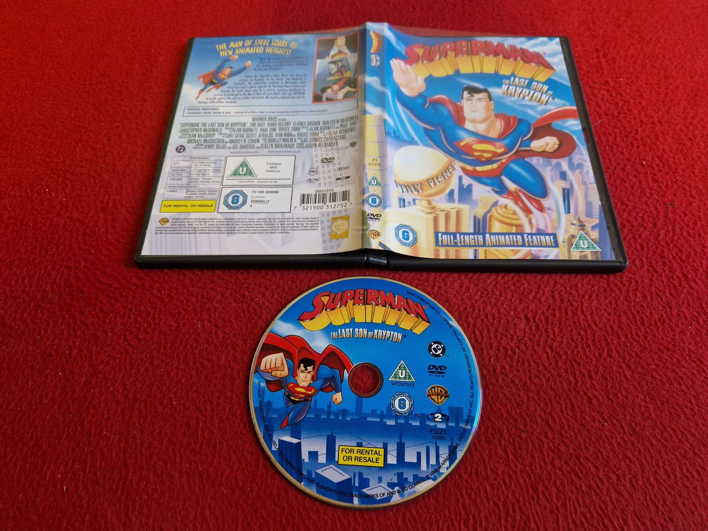 SUPERMAN THE LAST SON OF KRYPTON DVD