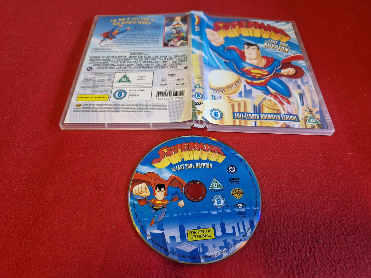 SUPERMAN THE LAST SON OF KRYPTON till DVD