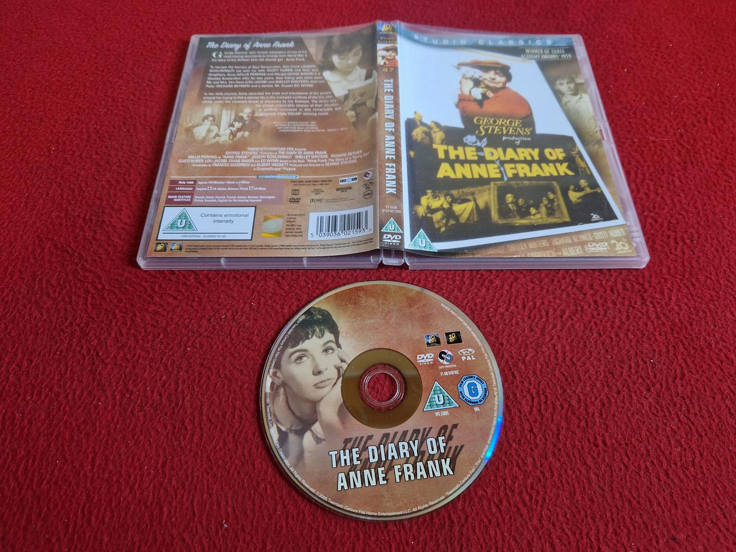 THE DIARY OF ANNE FRANK DVD