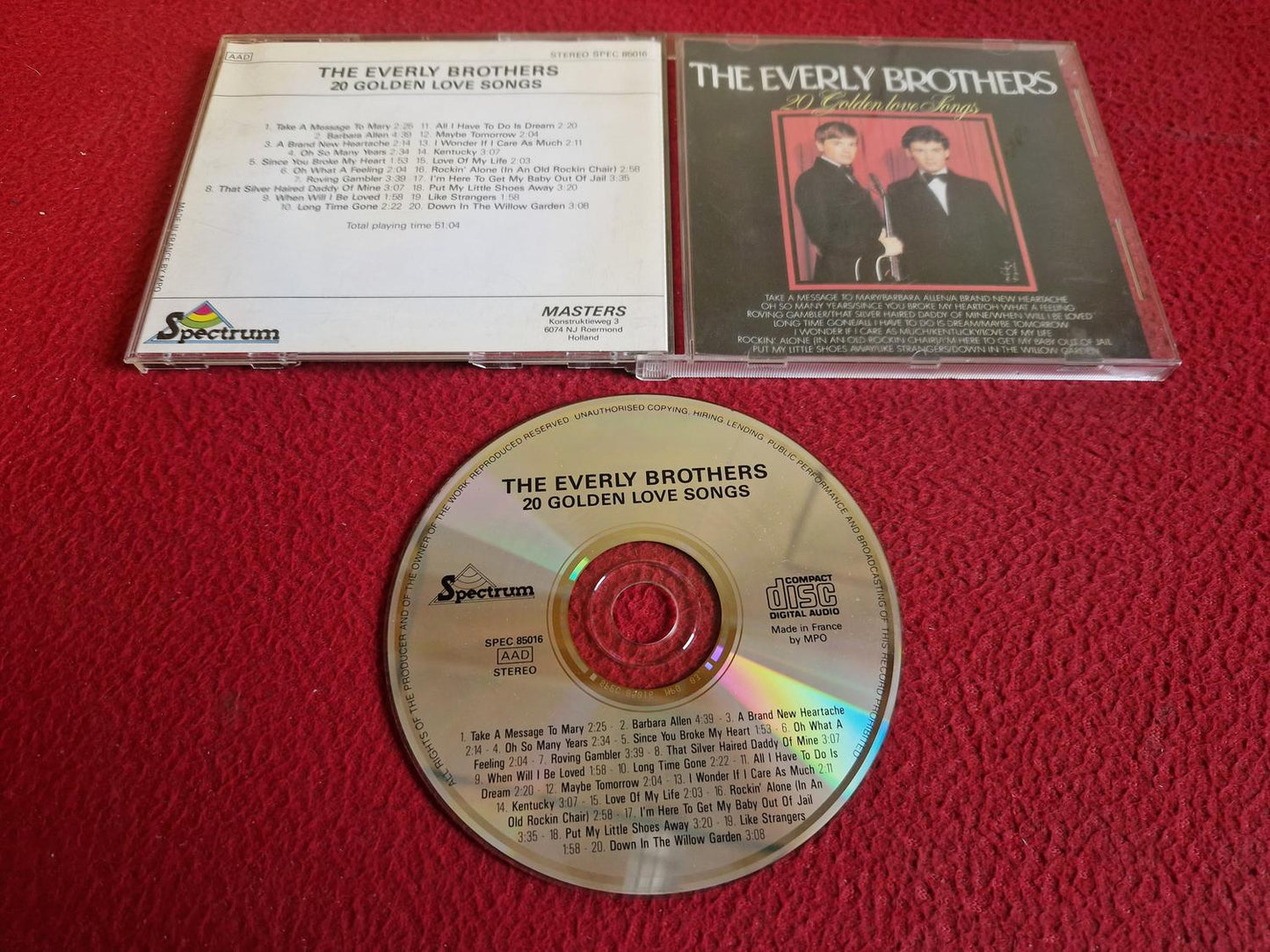 THE EVERLY BROTHERS 20 GOLDEN LOVE SONGS CD
