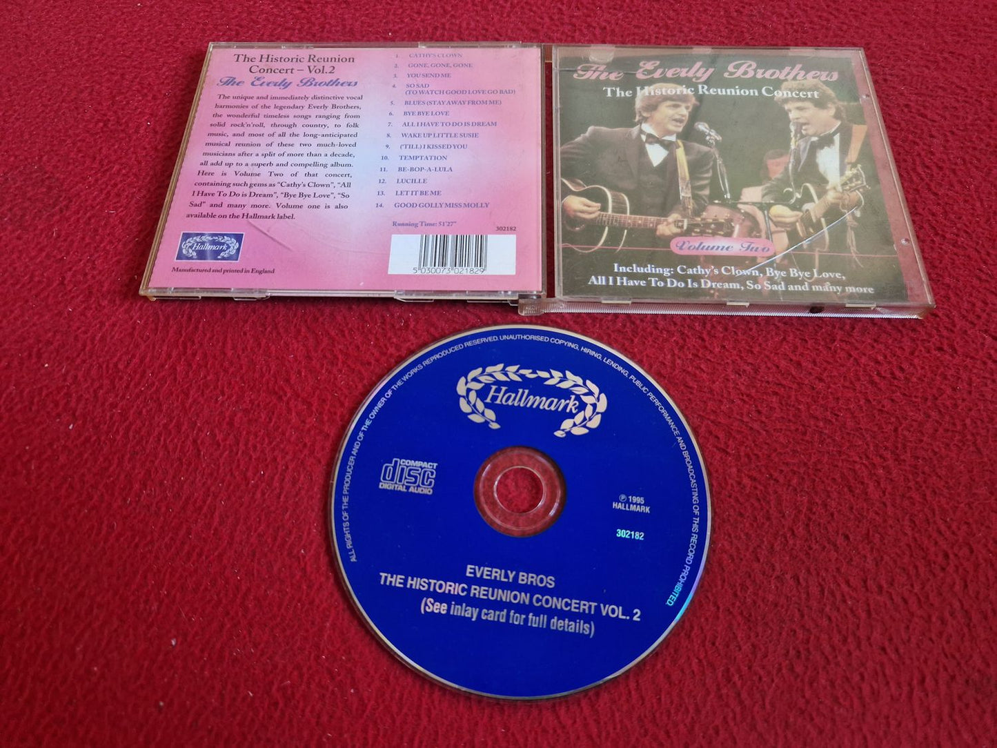 THE EVERLY BROTHERS THE HISTORIC REUNION CONCERT VOLUME TWO CD