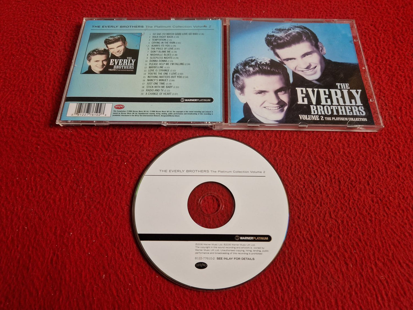 THE EVERLY BROTHERS VOLUME 2 THE PLATINUM COLLECTION CD