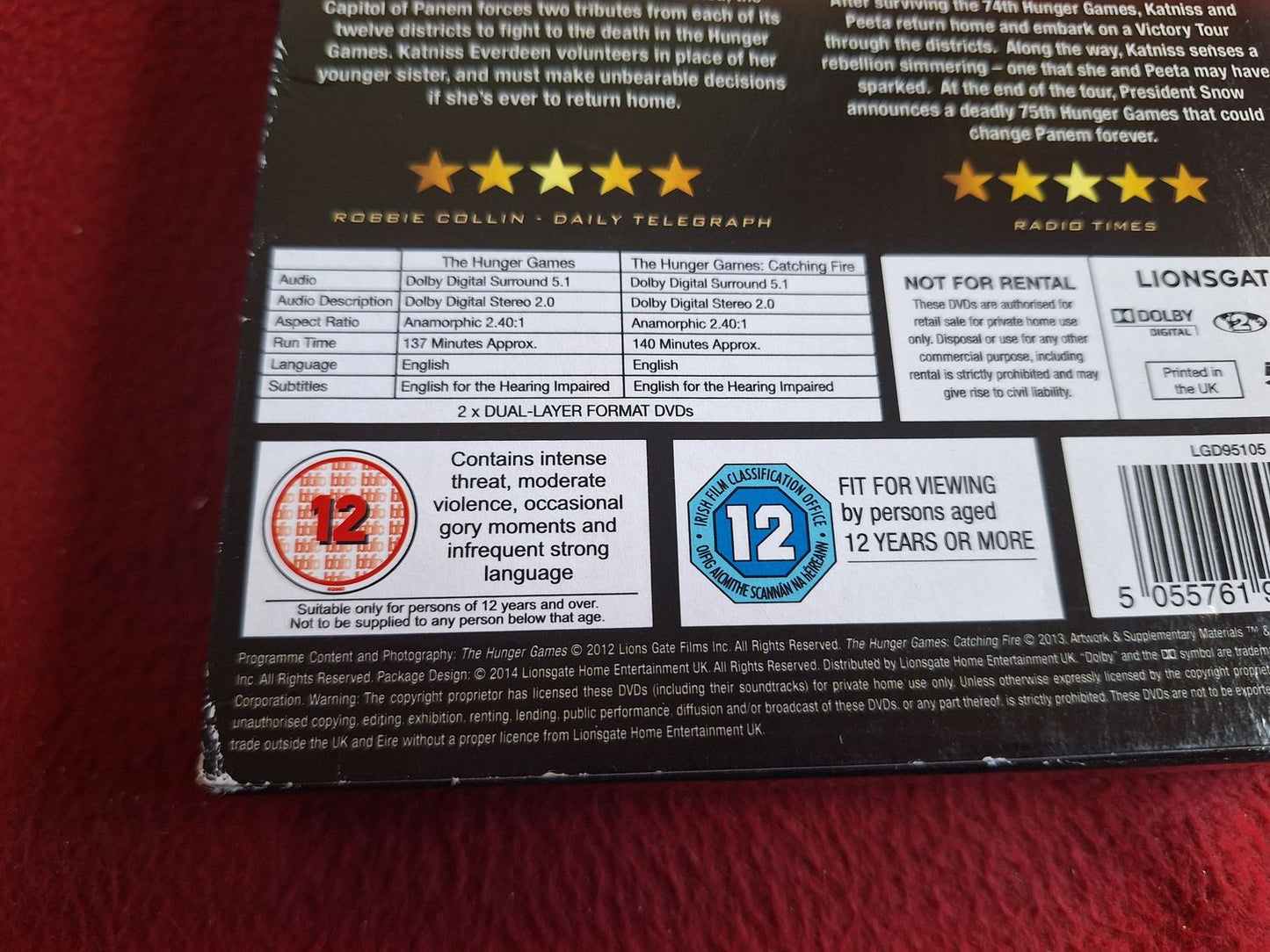 THE HUNGER GAMES / THE HUNGER GAMES CATCHING FIRE BOX DVD