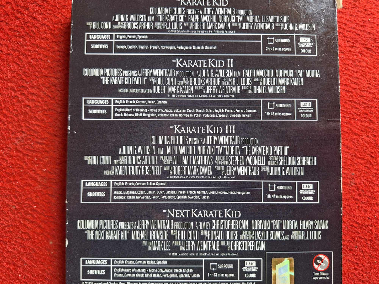 THE KARATE KID MOVIES BOX DVD