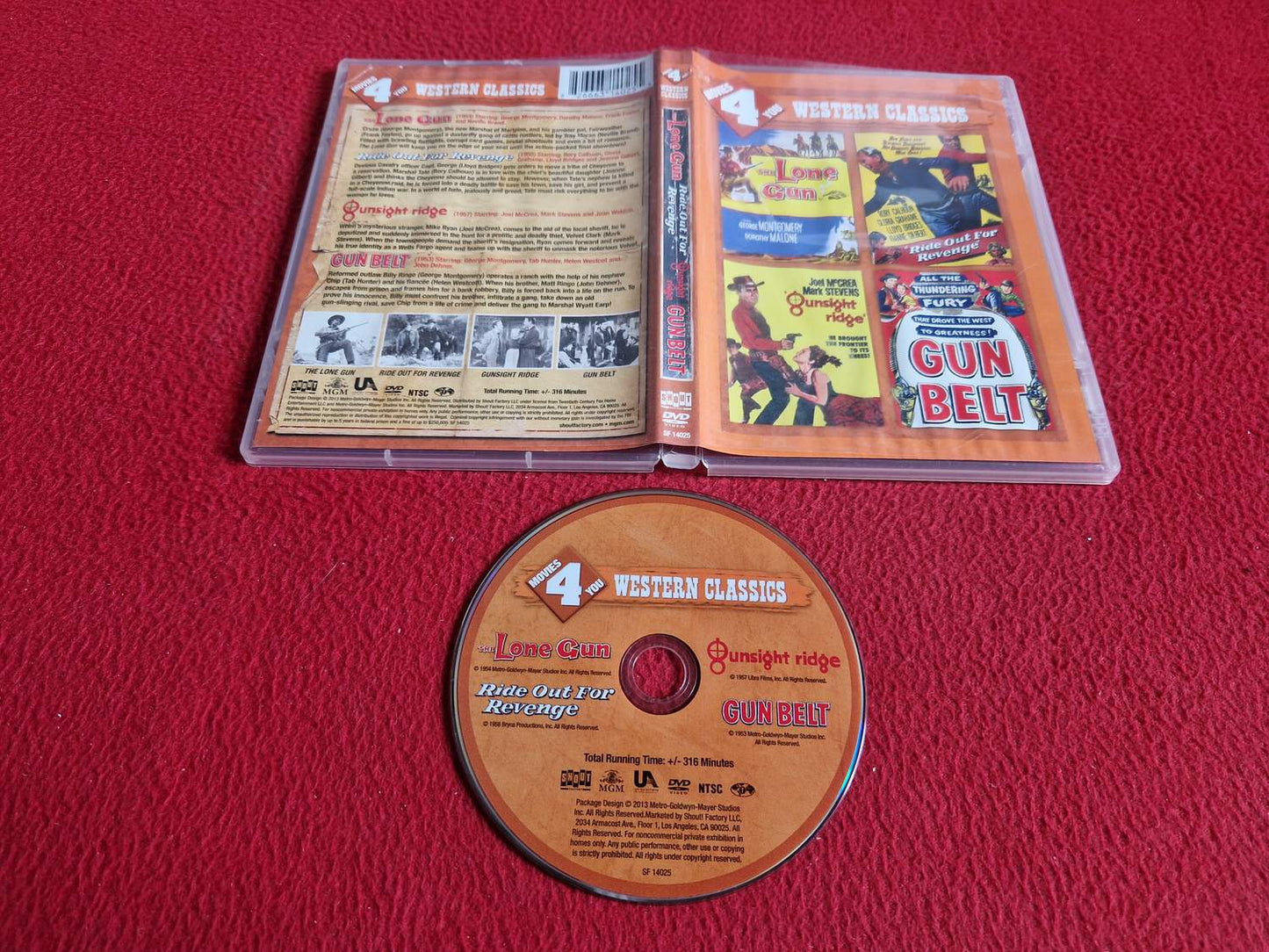 THE LONE GUN / RIDE OUT FOR REVENGE / GUNSIGHT RIDGE / GUN BELT DVD