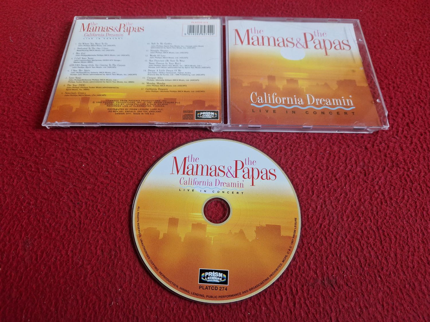 THE MAMAS & THE PAPAS CALIFORNIA DREAMIN' LIVE IN CONCERT CD