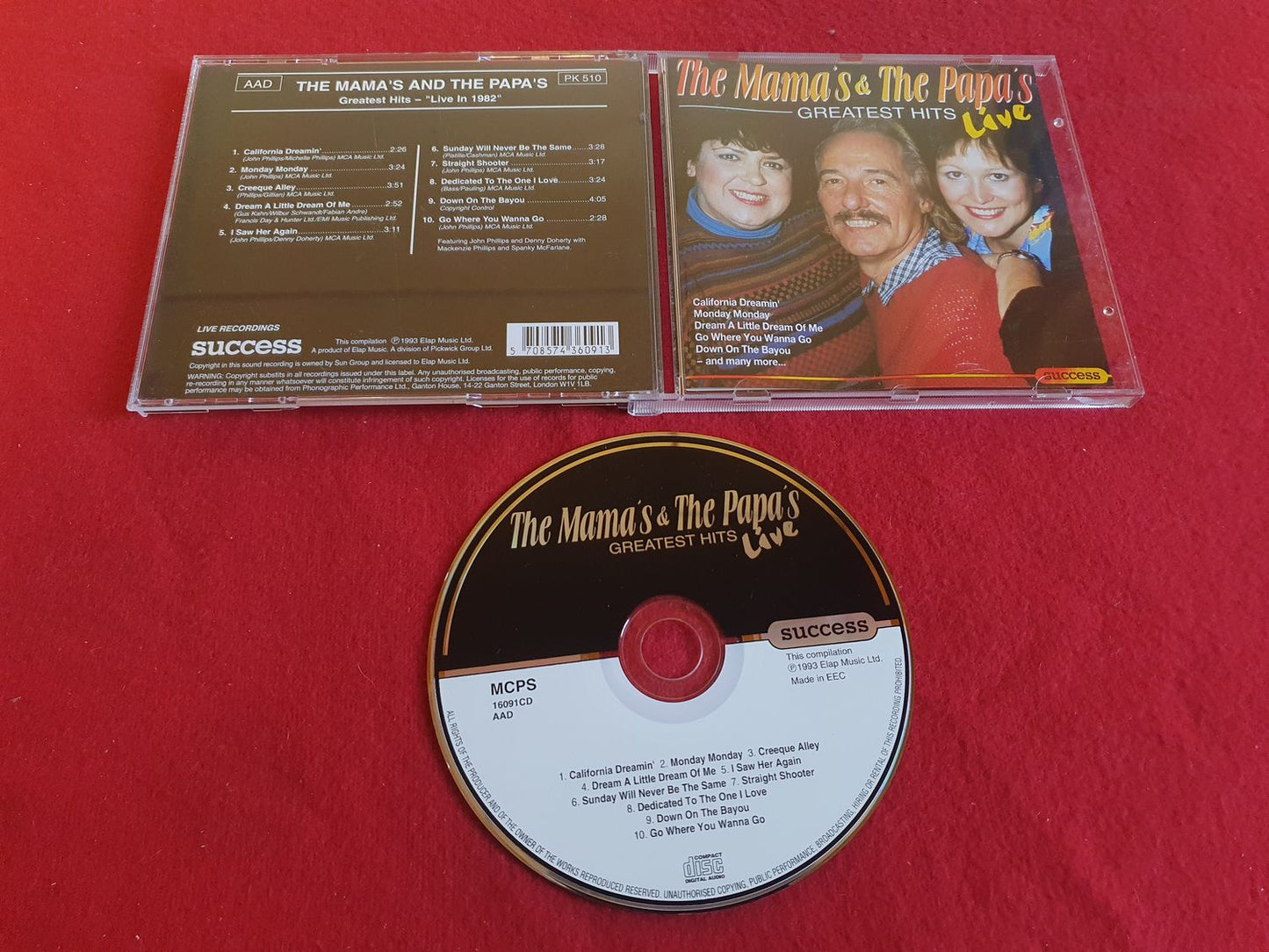 THE MAMAS & THE PAPAS GREATEST HITS LIVE till CD