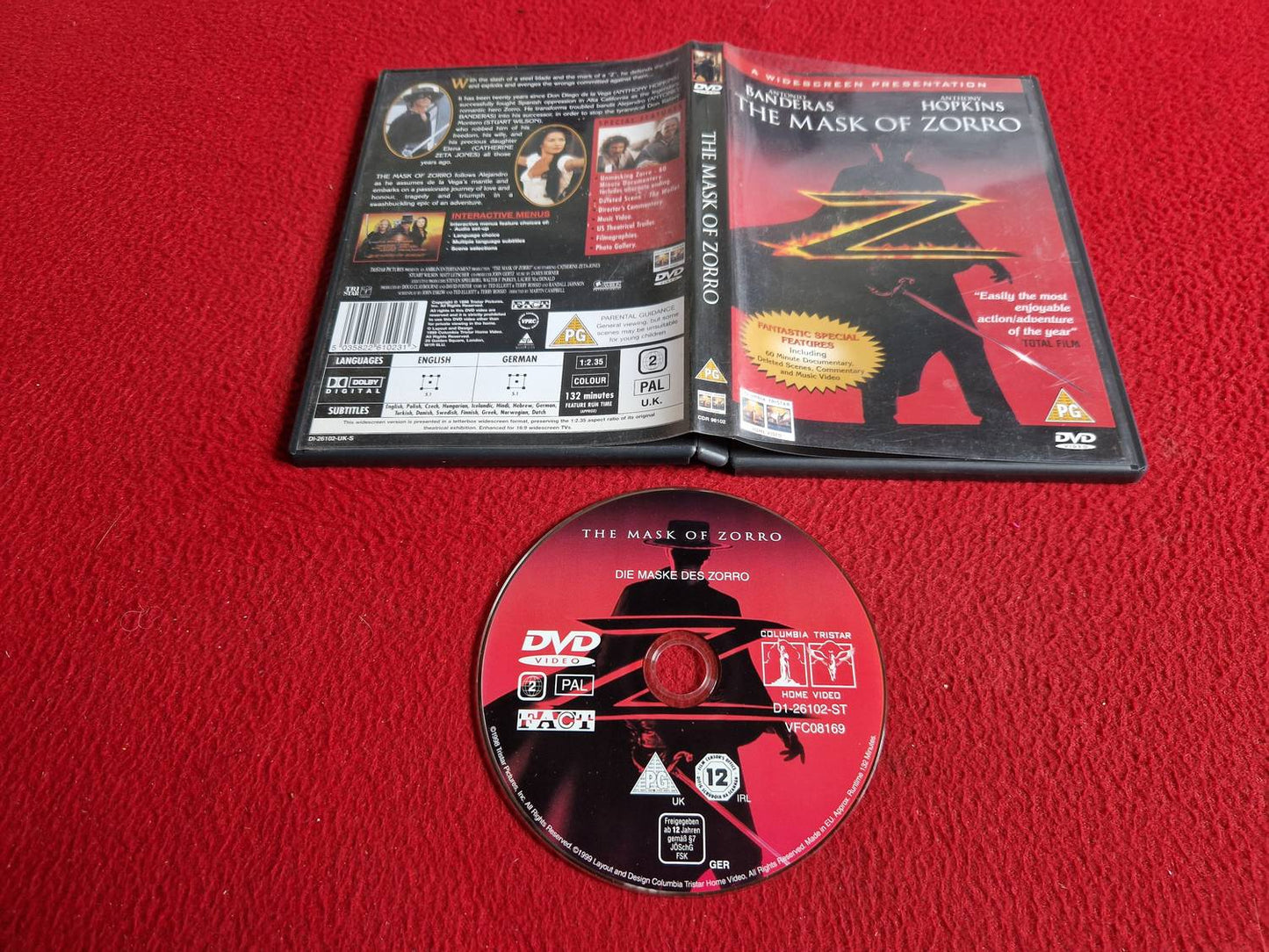 THE MASK OF ZORRO DVD