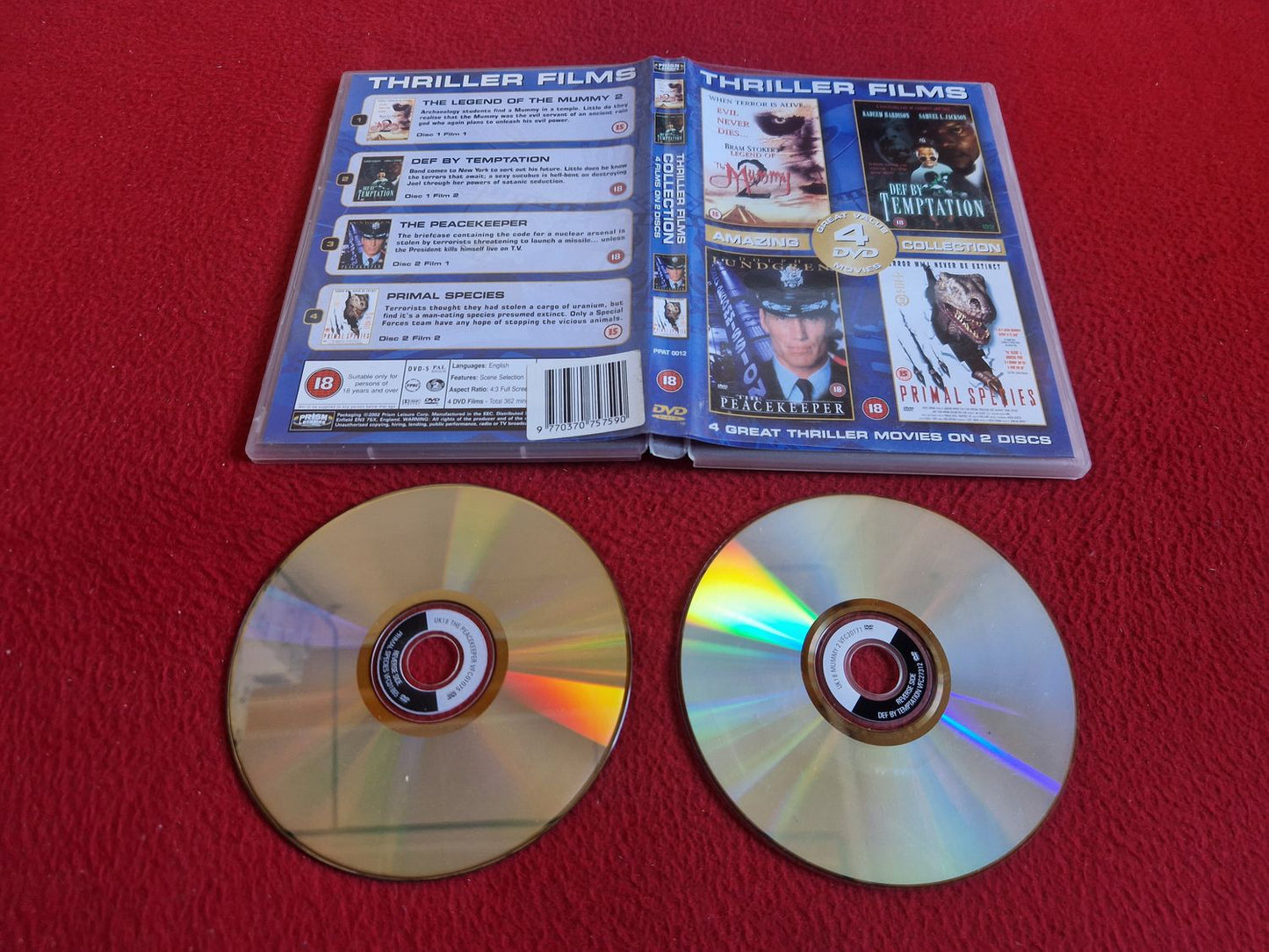 THE MUMMY 2 / DEF BY TEMPTATION / THE PEACEKEEPER / PRIMAL SPECIES DVD