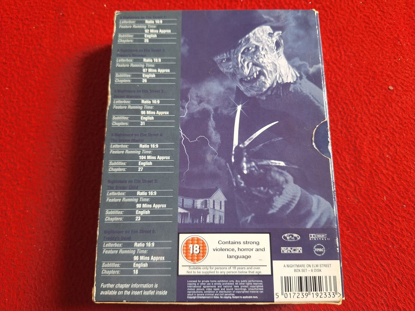 THE NIGHTMARE ON ELM STREET 1 - 6 COLLECTION BOX DVD